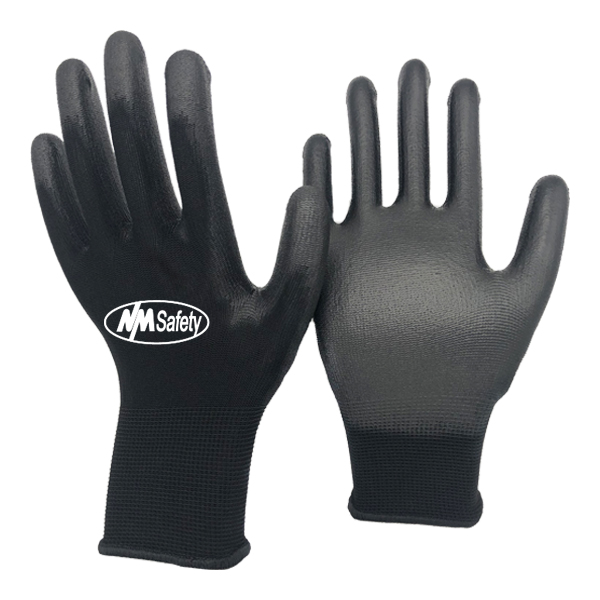 black-nylon-pu-coated-glove