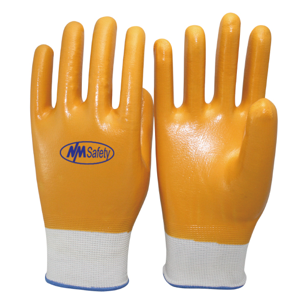 yellow-smooth-nitrile-full-coated-gloves