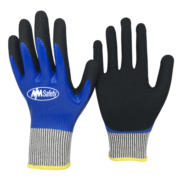 Cut-resistant-liner-sandy-nitrile-double-coated-water-resistant-gloves