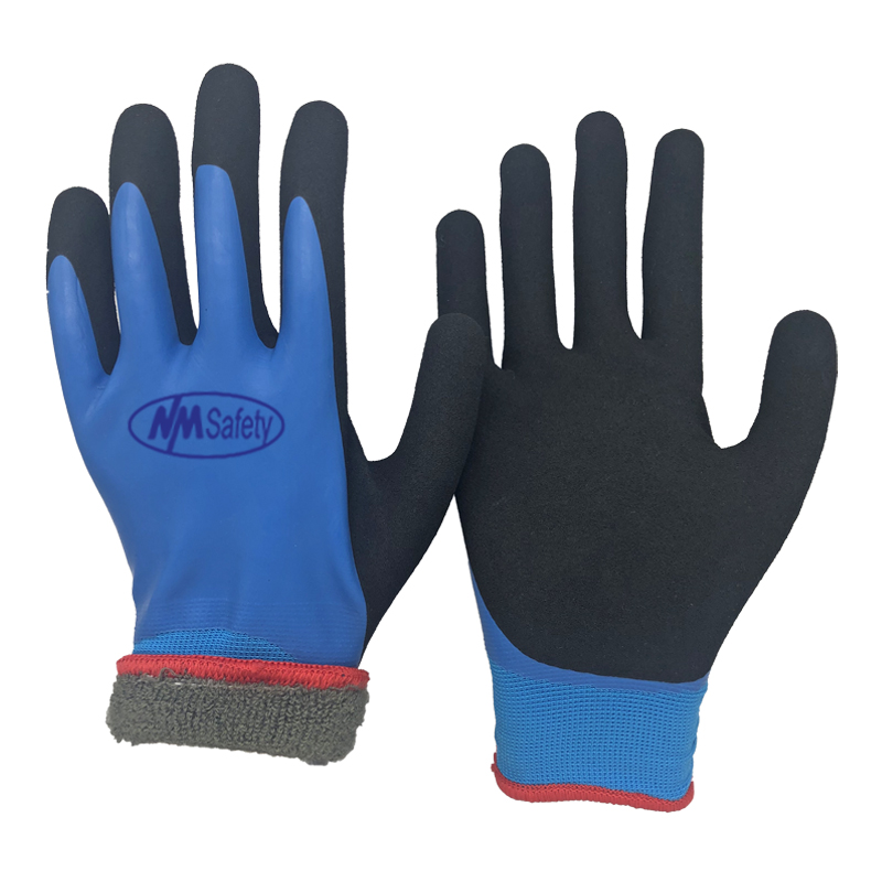 Guantes de trabajo térmicos resistentes al frío, impermeables, con  revestimiento de látex, 1 par