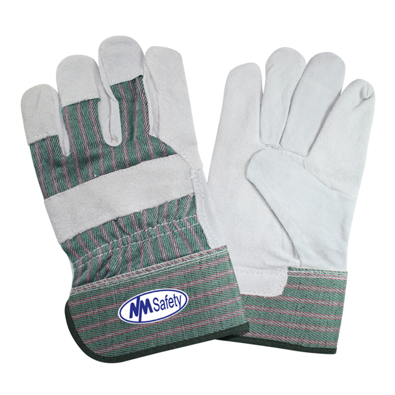  HANDLANDY Guantes de trabajo para hombre, para jardinería,  mecánica, construcción, conductor, palma de cuero de vaca, diseño  transpirable de destreza, talla XL : Herramientas y Mejoras del Hogar