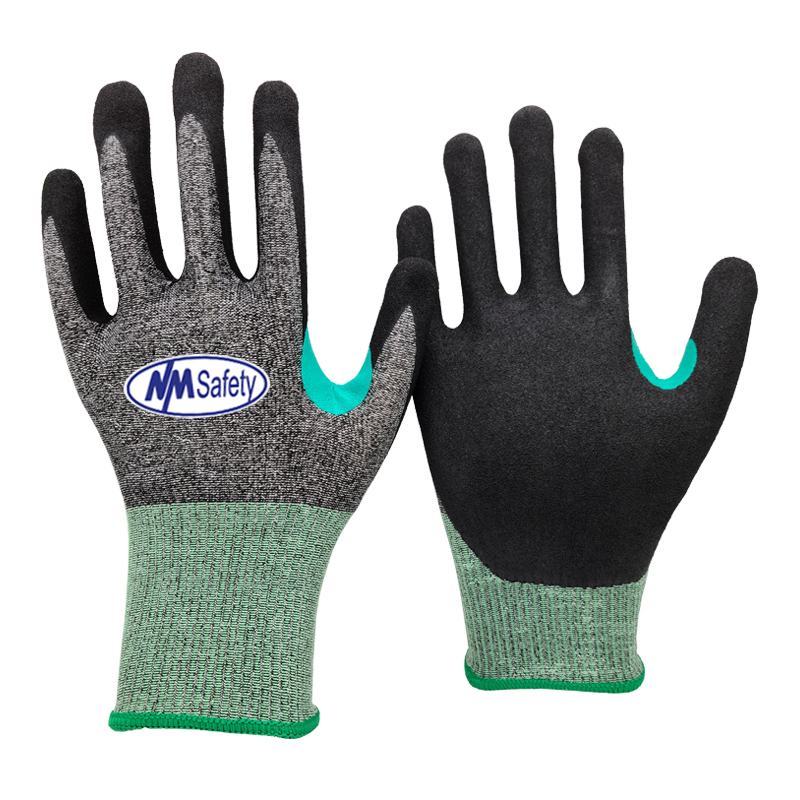 18-gauge-Cut-A5-&-E-sandy-nitrile-coated-gloves